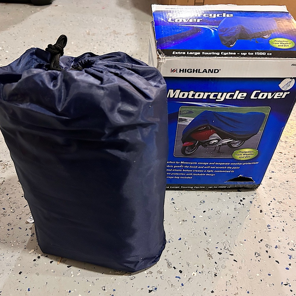 New with box XL motorcycle weather and dirt protection cover & storage bag